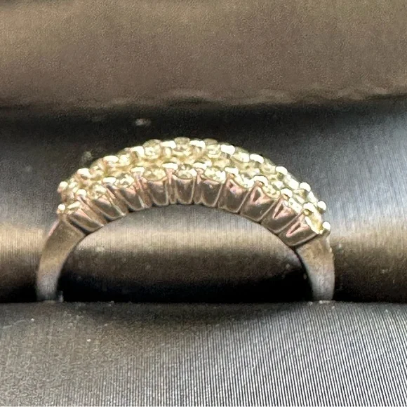 Diamond & Silver 14 K  gold engagement Ring - Picture 10 of 10